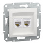 Розетка компьютерная RJ45 cat5e UTP двойная Schneider Electric Asfora Белый EPH4470121 (без рамки) Розетка компьютерная RJ45 cat5e UTP двойная Schneider Electric Asfora Белый EPH4470121 (без рамки)